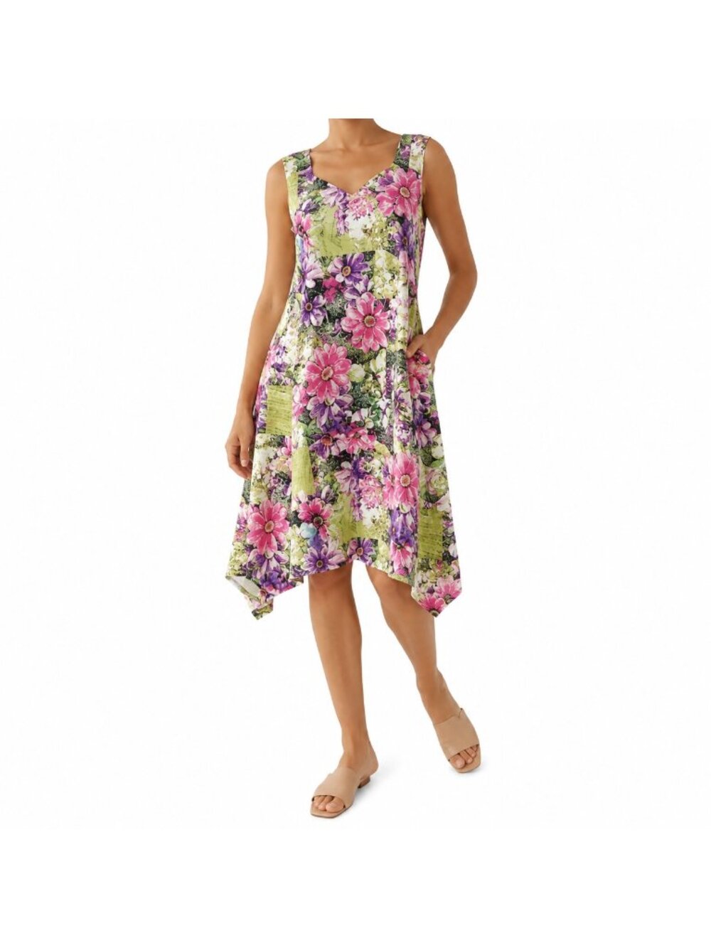 NEW Marallis Floral Sleeveless Summer Dress - Large